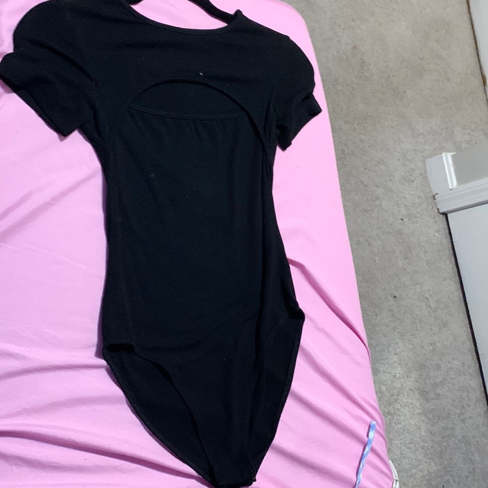 Black Bodysuit with a cut out in the front